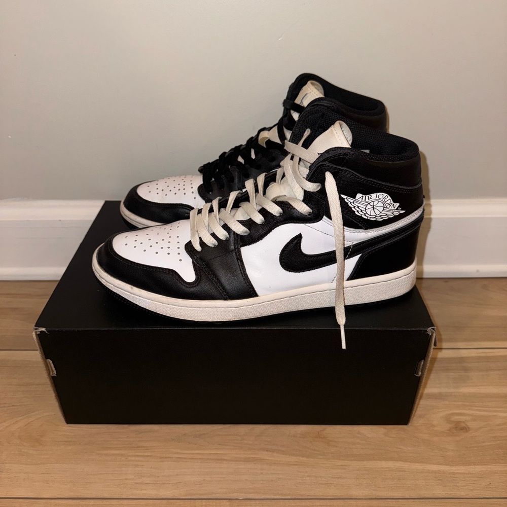 Jordan 1 Black and White Golf Shoes